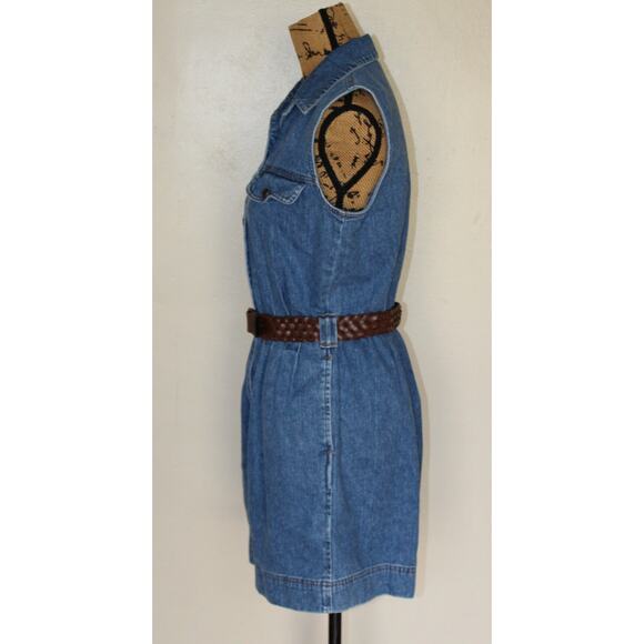 Vtg 90s St John’s Bay Blue Denim Sleeveless One Piece Shorts Romper Women’s M - Picture 4 of 9
